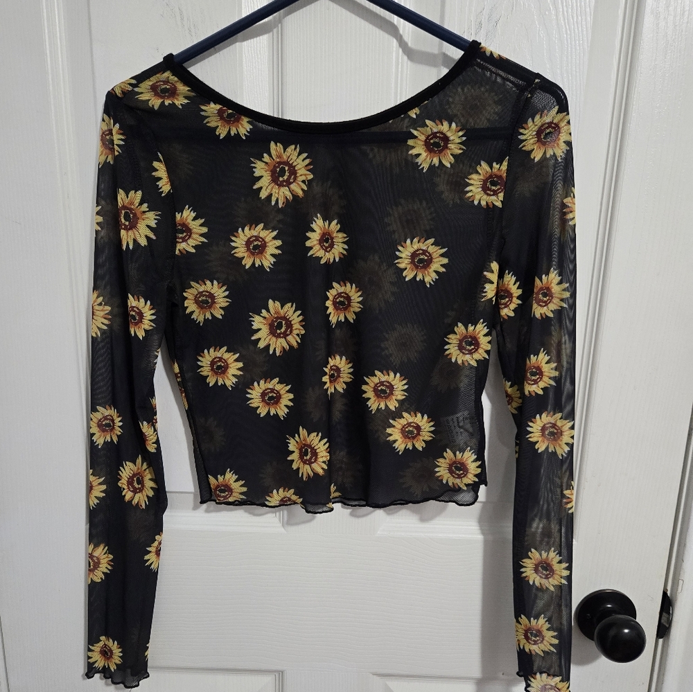 Sheer Sunflower Top